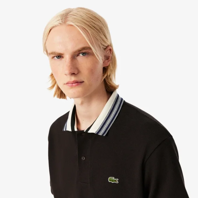 Polo à col rayé coupe classique « Made in France » pour homme Polo à col rayé coupe classique « Made in France » pour homme