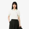 Polo court en coton stretch sans coutures 3D pour femme Polo court en coton stretch sans coutures 3D pour femme