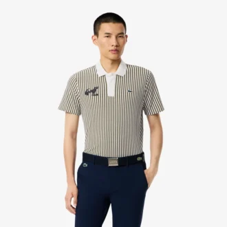 Polo de golf rayé thermorégulateur pour homme