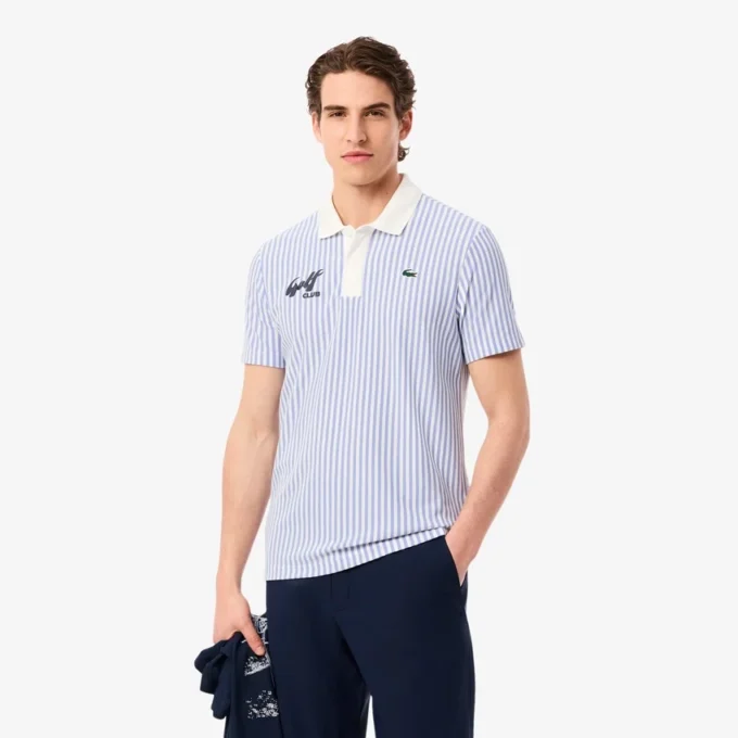 Polo de golf rayé thermorégulateur pour homme Polo de golf rayé thermorégulateur pour homme