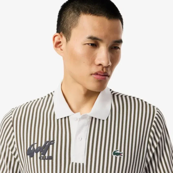 Polo de golf rayé thermorégulateur pour homme Polo de golf rayé thermorégulateur pour homme