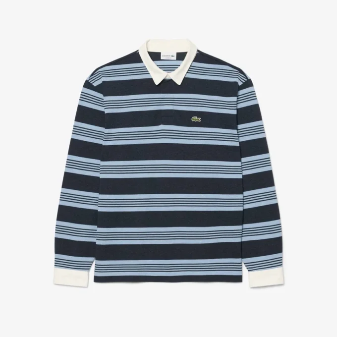 Polo de rugby en piqué rayé à la coupe décontractée Polo de rugby en piqué rayé à la coupe décontractée