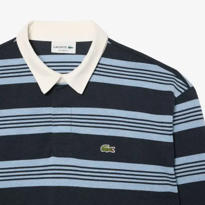 Polo de rugby en piqué rayé à la coupe décontractée Polo de rugby en piqué rayé à la coupe décontractée