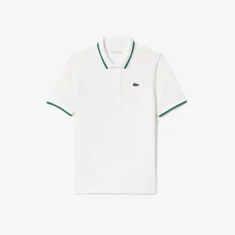 Polo de tennis à col rayé avec protection UV pour femme