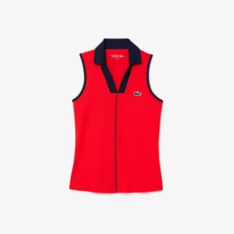Polo de tennis sans manches Ultra Dry coupe ajustée pour femme