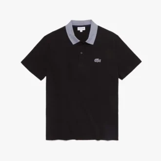 Polo en coton à col contrasté pour homme