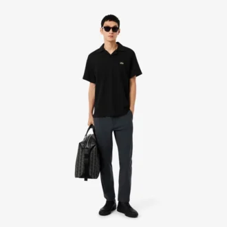 Polo en coton et lin à la coupe classique