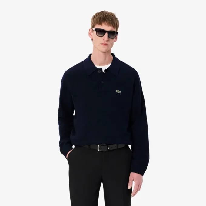 Polo en laine coupe décontractée pour homme Polo en laine coupe décontractée pour homme