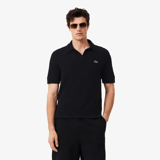 Polo en maille bouclée coupe classique Polo en maille bouclée coupe classique
