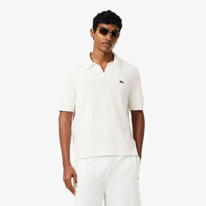 Polo en maille bouclée coupe classique Polo en maille bouclée coupe classique