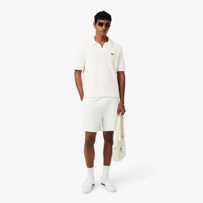 Polo en maille bouclée coupe classique Polo en maille bouclée coupe classique
