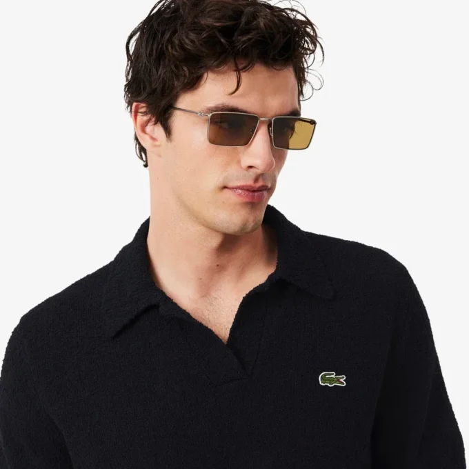 Polo en maille bouclée coupe classique Polo en maille bouclée coupe classique