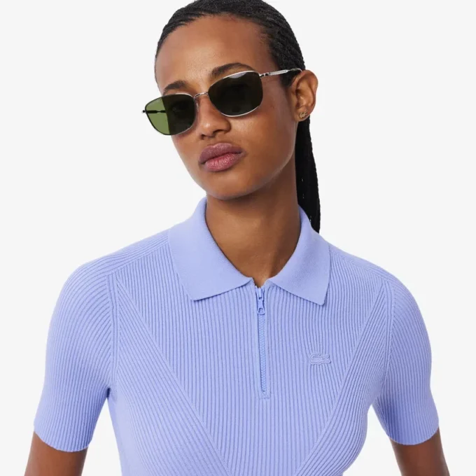 Polo en maille côtelée 3D pour femme Polo en maille côtelée 3D pour femme
