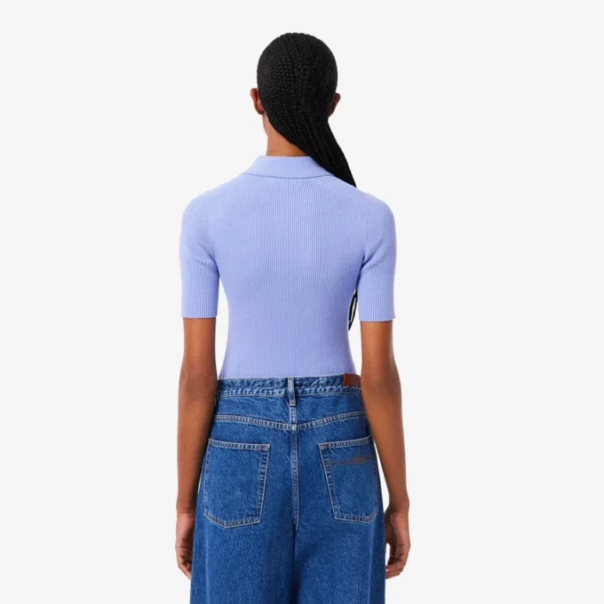 Polo en maille côtelée 3D pour femme Polo en maille côtelée 3D pour femme