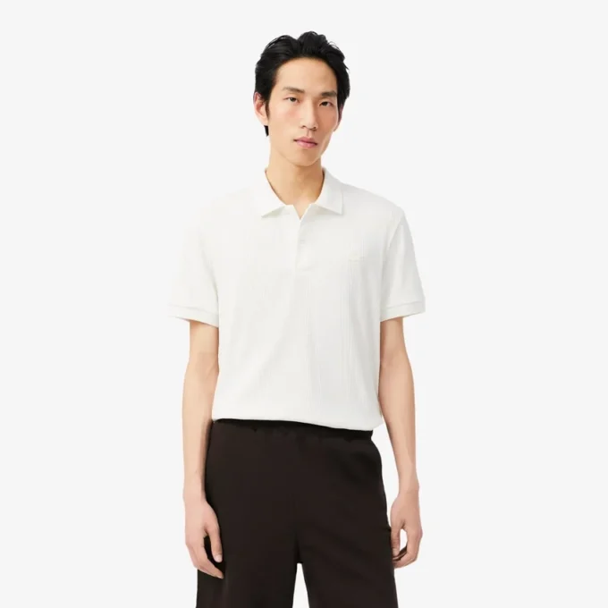 Polo en maille côtelée coupe classique