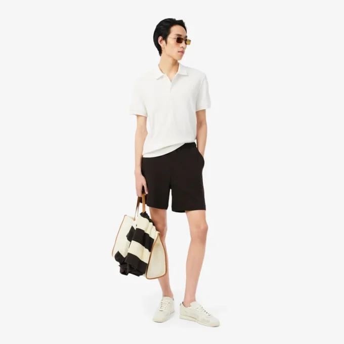 Polo en maille côtelée coupe classique