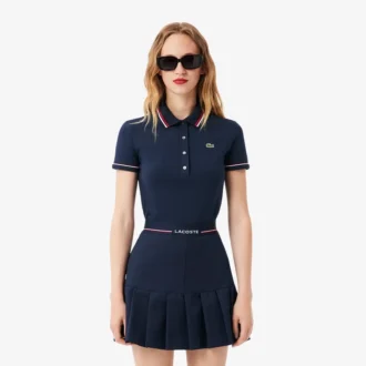 Polo femme L.12.D coupe ajustée avec bordures