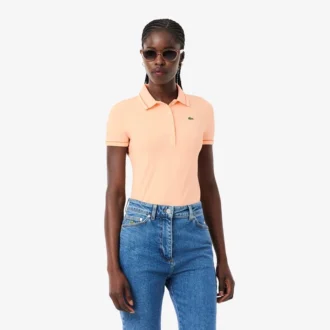 Polo femme L.12.D coupe ajustée avec bordures