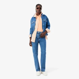 Polo femme L.12.D coupe ajustée avec bordures