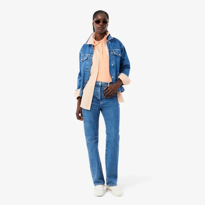 Polo femme L.12.D coupe ajustée avec bordures Polo femme L.12.D coupe ajustée avec bordures