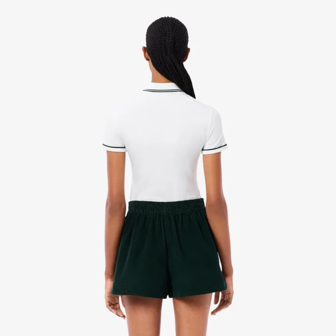 Polo femme L.12.D coupe ajustée avec bordures Polo femme L.12.D coupe ajustée avec bordures