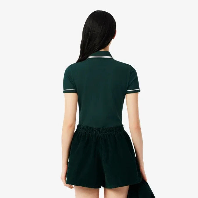 Polo femme L.12.D coupe ajustée avec bordures Polo femme L.12.D coupe ajustée avec bordures