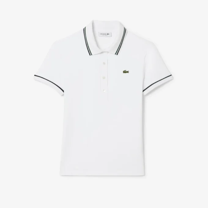 Polo femme L.12.D coupe ajustée avec bordures Polo femme L.12.D coupe ajustée avec bordures