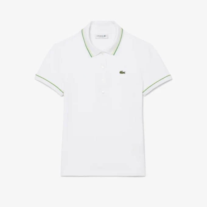 Polo femme L.12.D coupe ajustée avec bordures Polo femme L.12.D coupe ajustée avec bordures