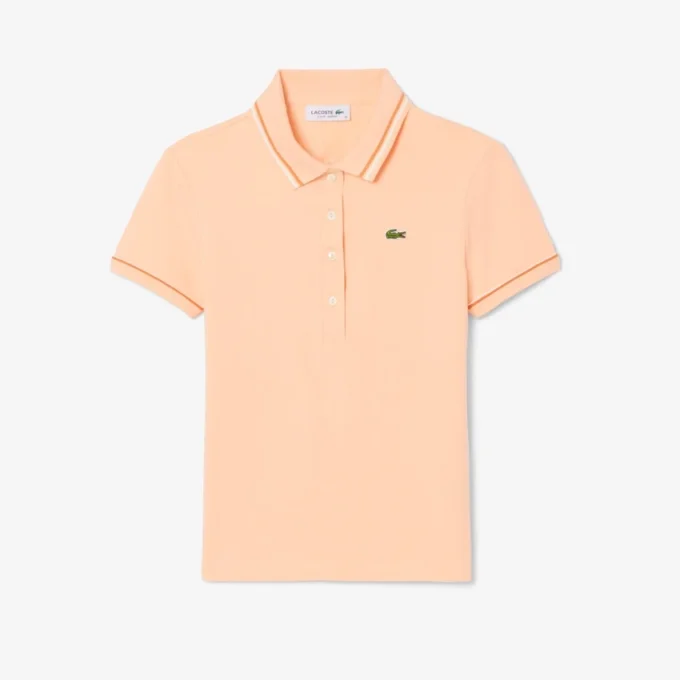 Polo femme L.12.D coupe ajustée avec bordures Polo femme L.12.D coupe ajustée avec bordures
