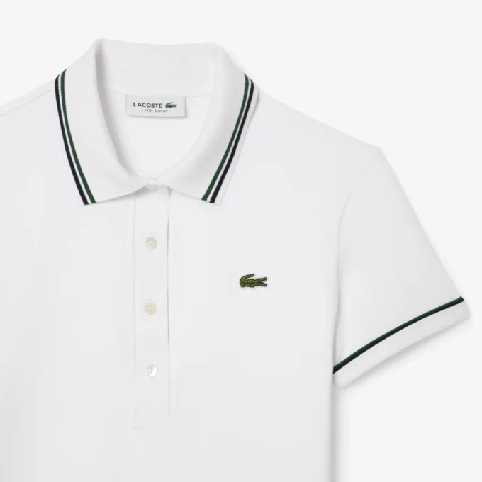 Polo femme L.12.D coupe ajustée avec bordures Polo femme L.12.D coupe ajustée avec bordures