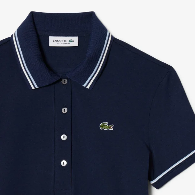 Polo femme L.12.D coupe ajustée avec bordures Polo femme L.12.D coupe ajustée avec bordures