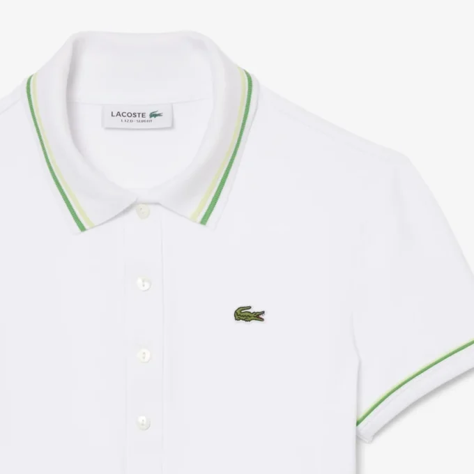 Polo femme L.12.D coupe ajustée avec bordures Polo femme L.12.D coupe ajustée avec bordures