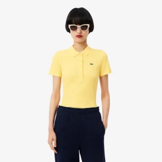 Polo femme slim fit L.12.D en coton côtelé