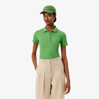 Polo femme slim fit L.12.D en coton côtelé