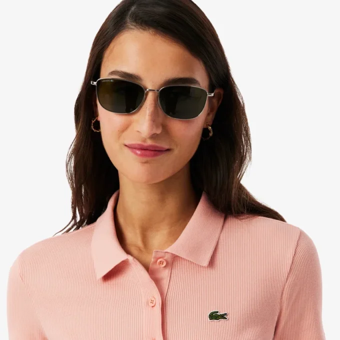 Polo femme slim fit L.12.D en coton côtelé Polo femme slim fit L.12.D en coton côtelé