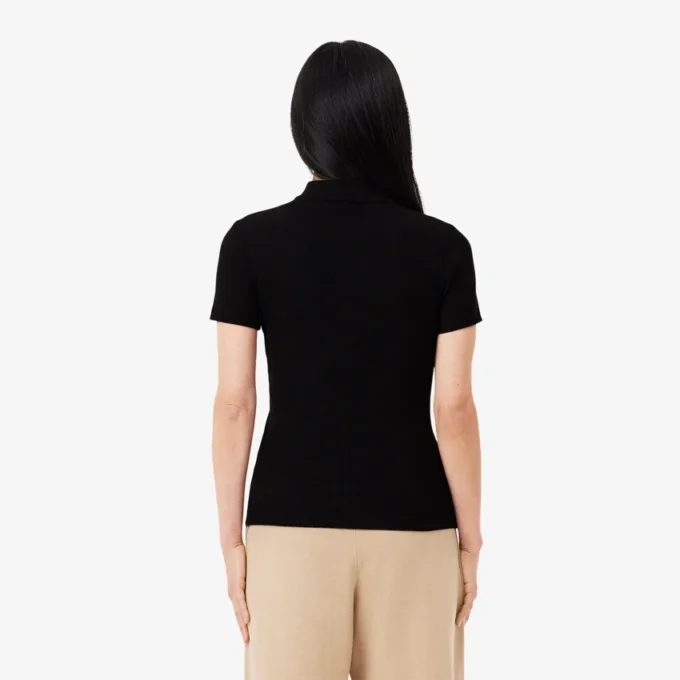 Polo femme slim fit L.12.D en coton côtelé Polo femme slim fit L.12.D en coton côtelé