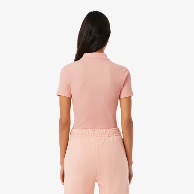 Polo femme slim fit L.12.D en coton côtelé Polo femme slim fit L.12.D en coton côtelé
