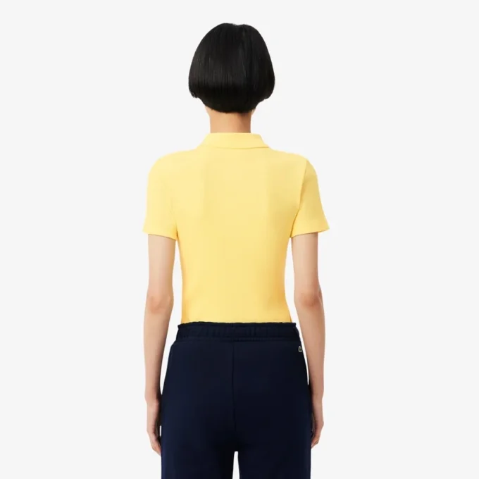 Polo femme slim fit L.12.D en coton côtelé Polo femme slim fit L.12.D en coton côtelé