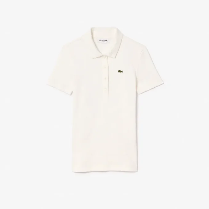 Polo femme slim fit L.12.D en coton côtelé Polo femme slim fit L.12.D en coton côtelé