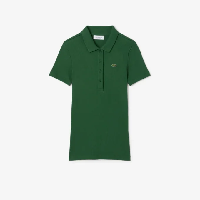 Polo femme slim fit L.12.D en coton côtelé Polo femme slim fit L.12.D en coton côtelé
