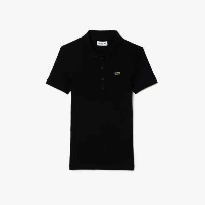 Polo femme slim fit L.12.D en coton côtelé Polo femme slim fit L.12.D en coton côtelé