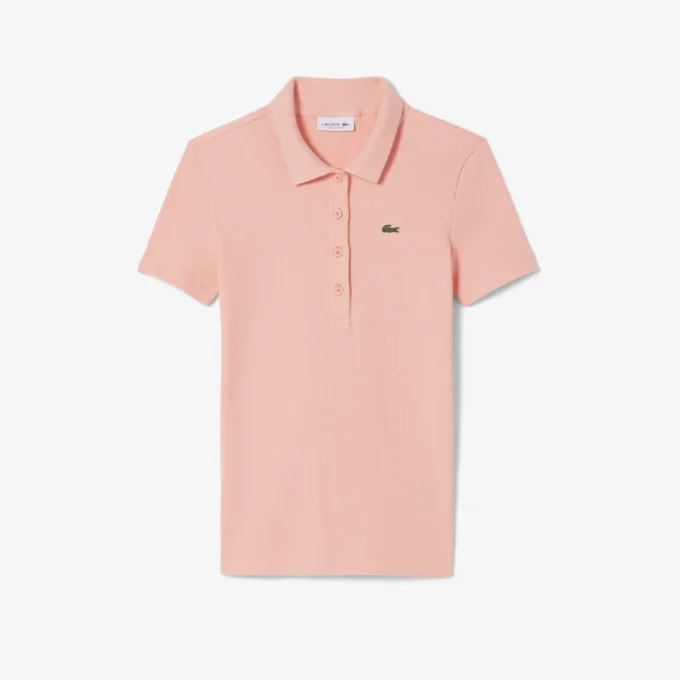 Polo femme slim fit L.12.D en coton côtelé Polo femme slim fit L.12.D en coton côtelé