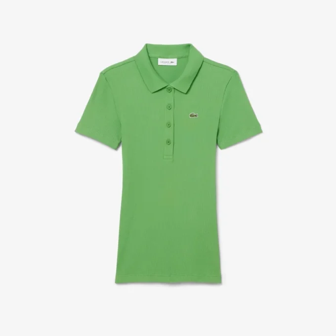 Polo femme slim fit L.12.D en coton côtelé Polo femme slim fit L.12.D en coton côtelé