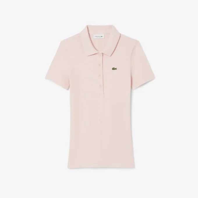 Polo femme slim fit L.12.D en coton côtelé Polo femme slim fit L.12.D en coton côtelé