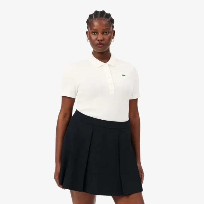 Polo femme slim fit L.12.D en coton côtelé Polo femme slim fit L.12.D en coton côtelé