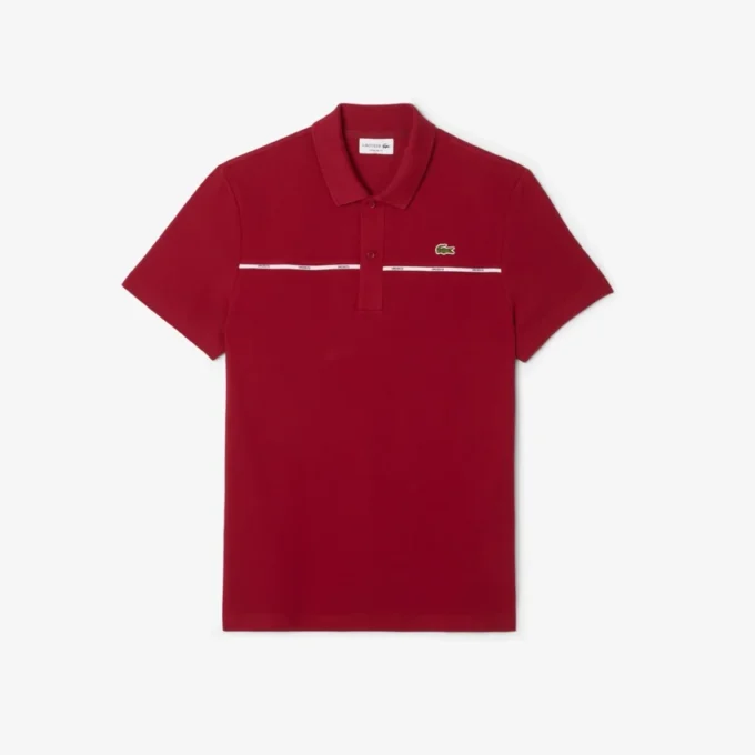 Polo L.12.12 à bordures logo, coupe classique pour homme Polo L.12.12 à bordures logo, coupe classique pour homme