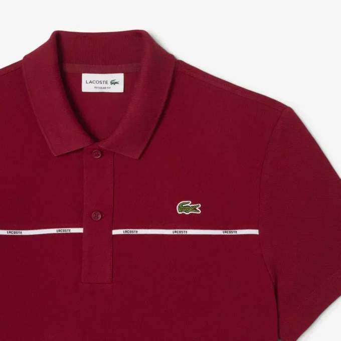Polo L.12.12 à bordures logo, coupe classique pour homme Polo L.12.12 à bordures logo, coupe classique pour homme