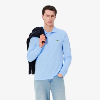 Polo L.12.12 à manches longues coupe classique pour homme
