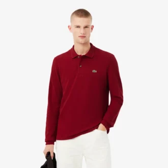 Polo L.12.12 à manches longues coupe classique pour homme