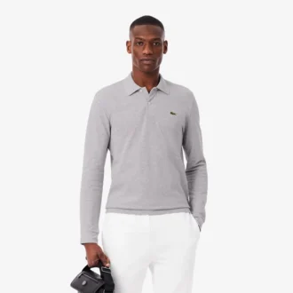 Polo L.12.12 à manches longues coupe classique pour homme